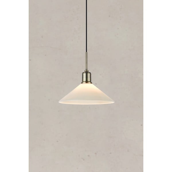 Závěsné svítidlo se skleněným stínidlem v bílo-mosazné barvě ø 25 cm Vela – Markslöjd-image-4