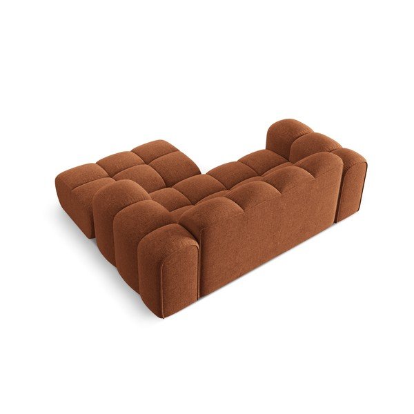 Žinylková rohová pohovka v terakotové barvě (pravý roh/s lenoškou) Treno – Cosmopolitan Design-image-3