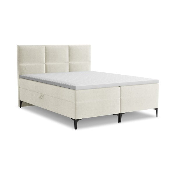 Béžová boxspring postel s úložným prostorem 140x200 cm Pakalana – Makamii
