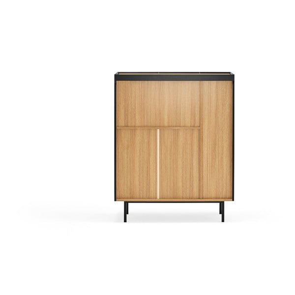 Černá vysoká komoda v dekoru dubu 95x120 cm Arista – Teulat-image-4