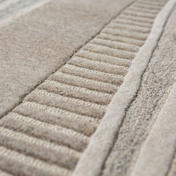 Šedobéžový ručně tkaný vlněný koberec 140x200 cm Lira  – Flair Rugs-image-4