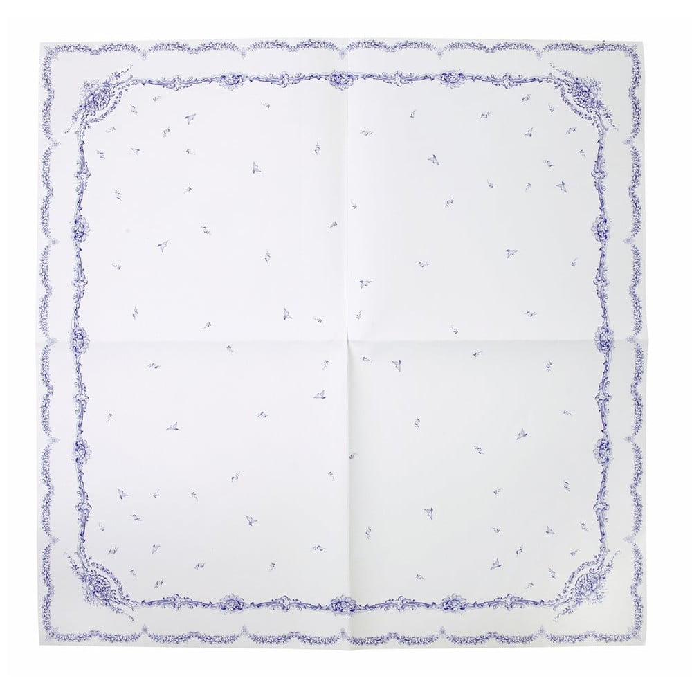 Papírový ubrus Porcelain Blue, 140x140 cm