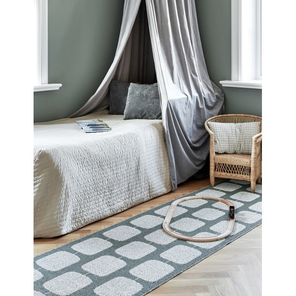 Zeleno-krémový vnitřní a venkovní běhoun 70x300 cm Sten Army – Pappelina-image-1