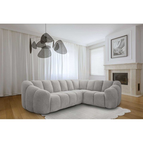 Světle šedá rohová pohovka (pravý roh/do L) Shell – Miuform-image-1