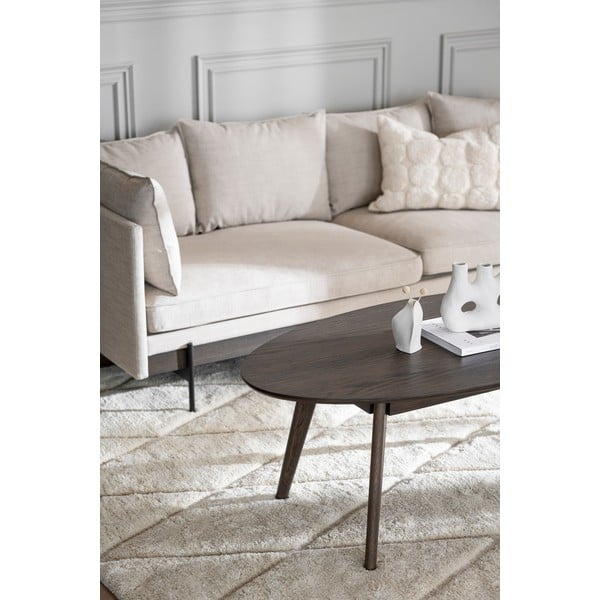 Tmavě hnědý konferenční stolek v dekoru dubu 65x130 cm Yumi – Rowico-image-4