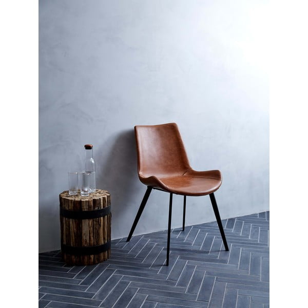 Hnědá jídelní židle z imitace kůže DAN–FORM Denmark Hype-image-1