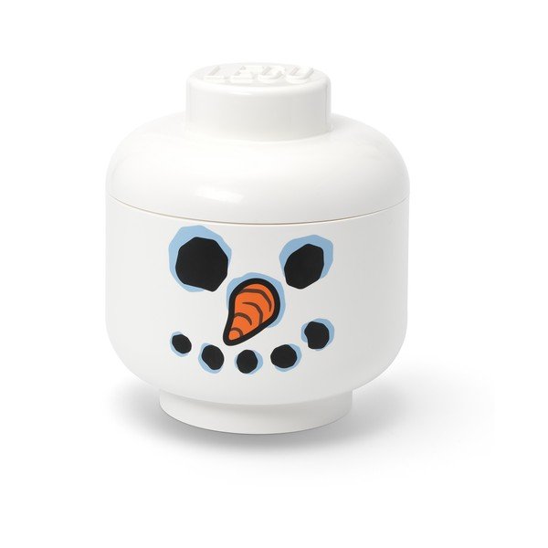 Bílý plastový dětský úložný box ø 24x27 cm Head Snowman L – LEGO®