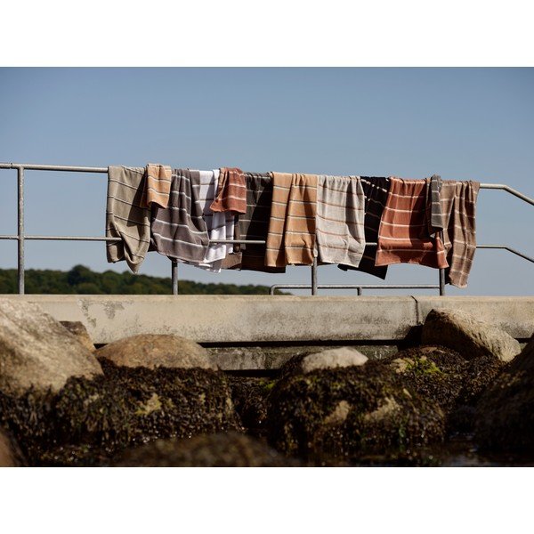 Černá/světle šedá bavlněná osuška 70x140 cm Sauna – Zone-image-4