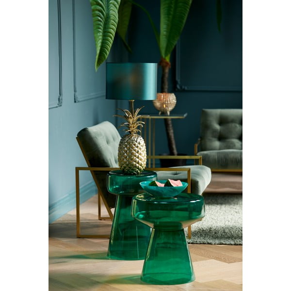 Skleněný kulatý odkládací stolek ø 37 cm Dakwa – Light & Living-image-1