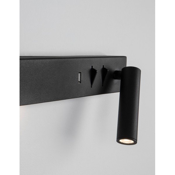 Matně černé kovové LED nástěnné svítidlo s ohybatelnou konstrukcí/s USB portem Vida – Nova Luce-image-1