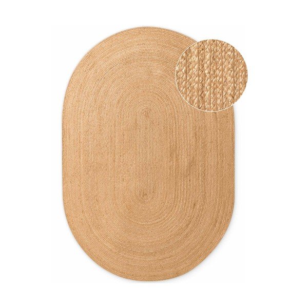 Oboustranný/ručně tkaný jutový koberec v přírodní barvě 160x230 cm Braided – Hanse Home