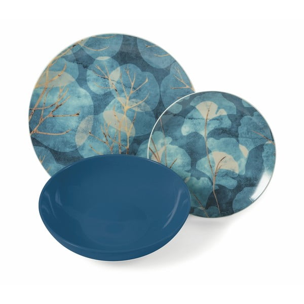 18dílná sada modrých talířů z porcelánu a kameniny VDE Tivoli 1996 Dream-image-1