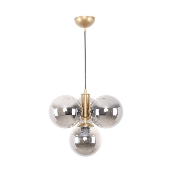Závěsné svítidlo se skleněným stínidlem v šedo-zlaté barvě ø 15 cm Hector – Squid Lighting