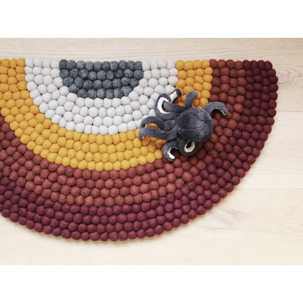 Dětský kuličkový vlněný koberec Wooldot Ball Rugs Rainbow Red-image-3