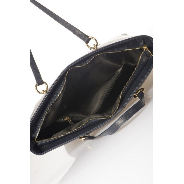 Modrá kožená kabelka Federica Bassi Elisa-image-3