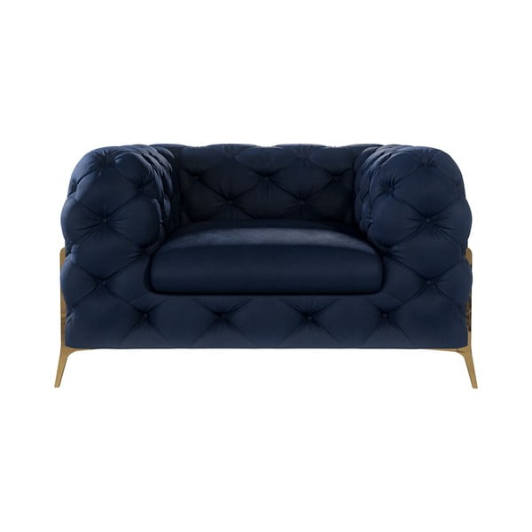 Tmavě modré sametové křeslo Chelsea Bis – Ropez-image-2