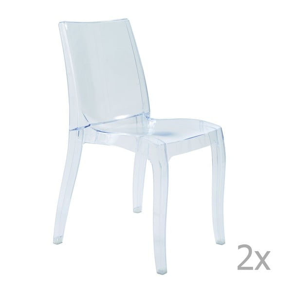 Sada 2 transparentních jídelních židlí Castagnetti Cristal