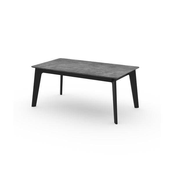 Černý rozkládací jídelní stůl s deskou v dekoru betonu 100x180 cm Shadow – TemaHome-image-2