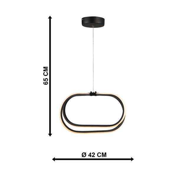 Černé kovové LED závěsné svítidlo ø 42 cm Loca – Squid Lighting-image-3