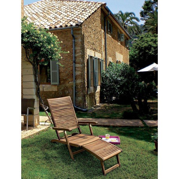 Dřevěné zahradní lehátko v přírodní barvě Noemi – Bizzotto-image-1