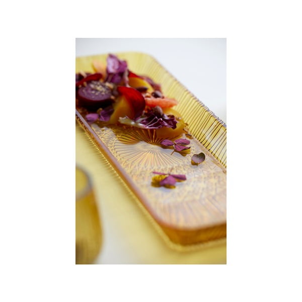 Oranžový skleněný servírovací talíř 14x38 cm Kusintha – Bitz-image-2