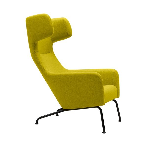 Žluté křeslo ušák s černými nohami Softline Havana-image-2