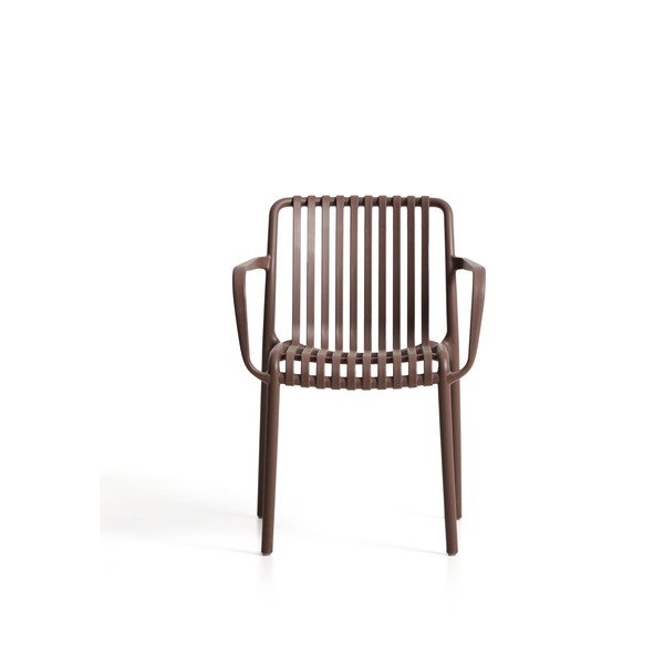 Hnědá plastová zahradní židle Isabellini – Kave Home-image-4