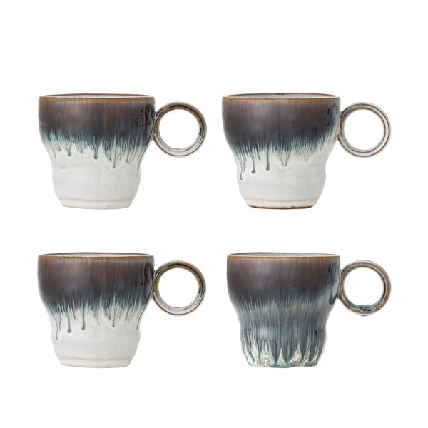 Modré šálky v sadě 4 ks z kameniny 300 ml Nigel – Bloomingville