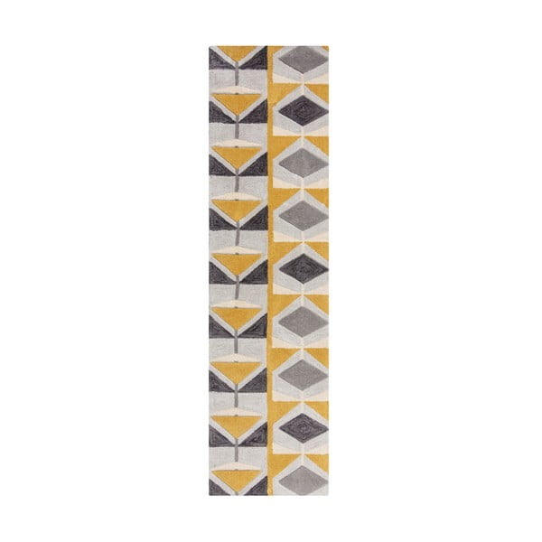 Šedo-žlutý běhoun Flair Rugs Kodiac, 60 x 230 cm