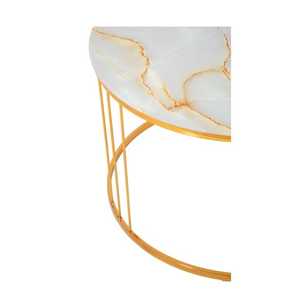 Konferenční stolek ve zlaté barvě Mauro Ferretti Simple Paris, ⌀ 70 cm-image-4