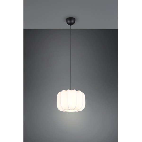 Bílé kovové závěsné svítidlo s textilním stínidlem ø 25 cm Madleine – Reality-image-2