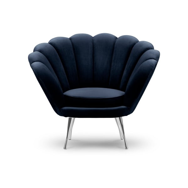 Tmavě modré sametové křeslo Interieurs 86 Varenne-image-3