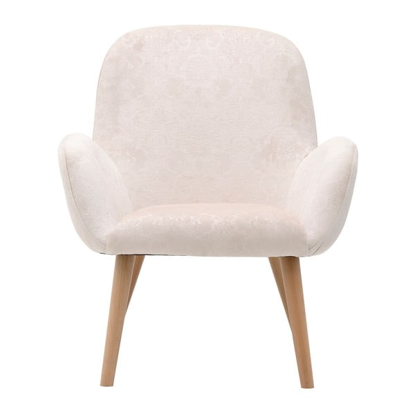 Krémově bílá židle s květinovým vzorem InArt Snowdrop