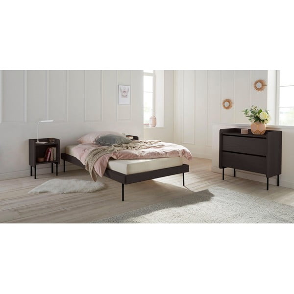 Černá vysoká komoda v dekoru dubu 80x82 cm Wrap – Bonami Selection-image-1