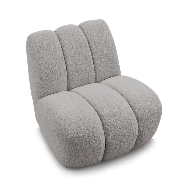 Světle šedé křeslo z textilie bouclé Janissaire – Bobochic Paris-image-4
