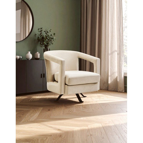 Béžové otočné sametové křeslo Hestia – Premier Housewares-image-2