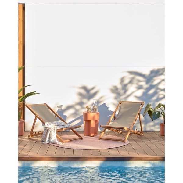 Růžový kulatý vnitřní a venkovní koberec z recyklovaných vláken ø 150 cm Rodhe – Kave Home-image-1