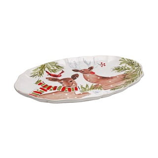 Kameninový vánoční tác Casafina Deer Friends, 50 x 32,5 cm