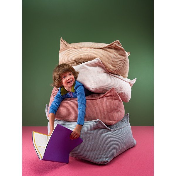 Modrý manšestrový dětský sedací vak Square – Wigiwama-image-3