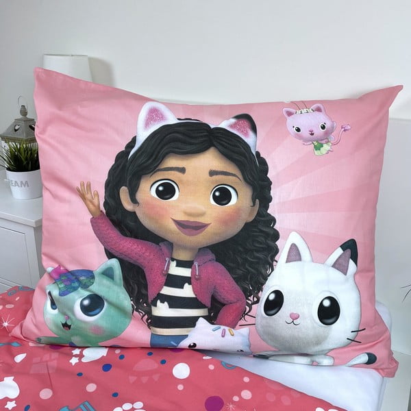 Bavlněné dětské povlečení na jednolůžko 140x200 cm Gabby's Dollhouse – Jerry Fabrics-image-3