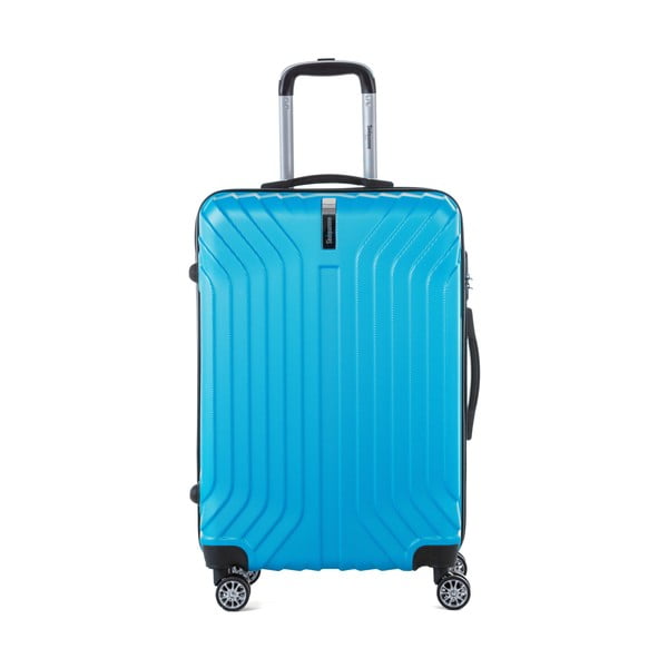 Tyrkysově modrý cestovní kufr na kolečkách s kódovým zámkem SINEQUANONE Elisabeth, 71 l