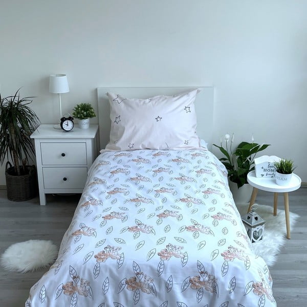 Světle žluté bavlněné dětské povlečení se svítícím efektem na jednolůžko 140x200 cm Lion King "Best friends" – Jerry Fabrics-image-2