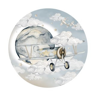 Nástěnná dětská samolepka Dekornik Plane in a Circle, ø 150 cm