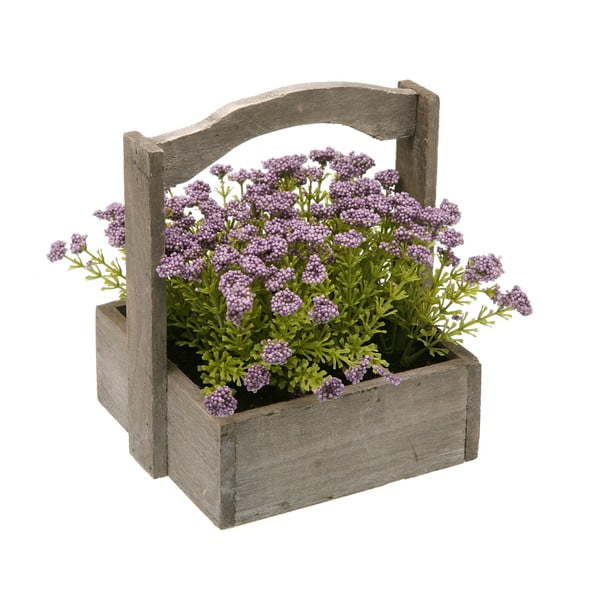 Dřevěný květináč s umělou rostlinou Versa Lavender