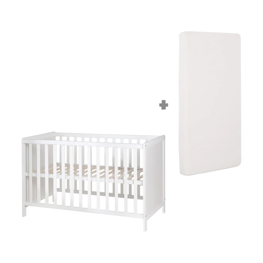 Bílá postýlka 60x120 cm – Roba