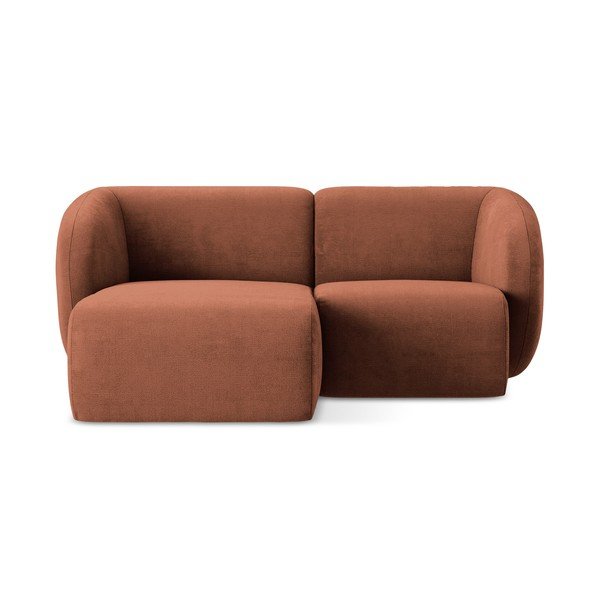 Žinylková rohová pohovka v terakotové barvě (levý roh/s lenoškou) Lani – Makamii