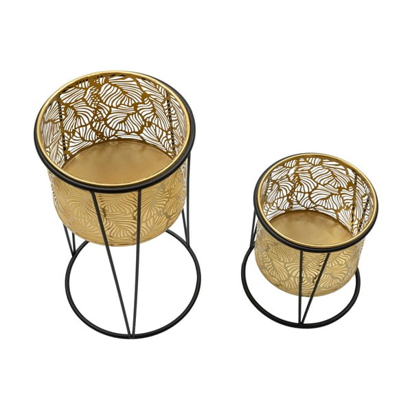 Sada 2 stojanů na květináč ve zlaté barvě Mauro Ferretti Leavy, výška 40 cm-image-3