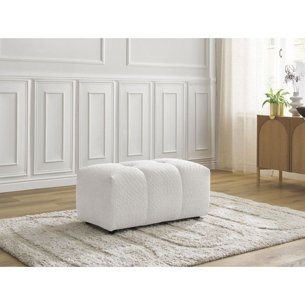 Bílá podnožka z textilie bouclé Roxelane – Bobochic Paris-image-1