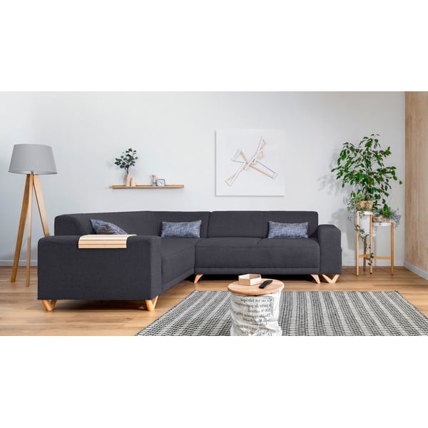 Antracitová rozkládací/s úložným prostorem rohová pohovka (levý roh/do L) Classy Sophie – Miuform-image-1