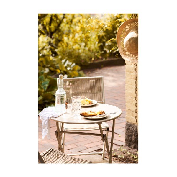 Béžový kovový zahradní jídelní set pro 2 Arcas – House Nordic-image-4